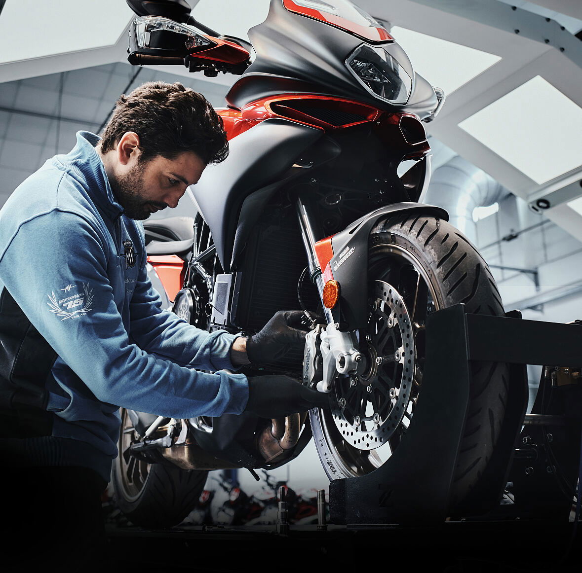 Inside an MV Agusta dealership